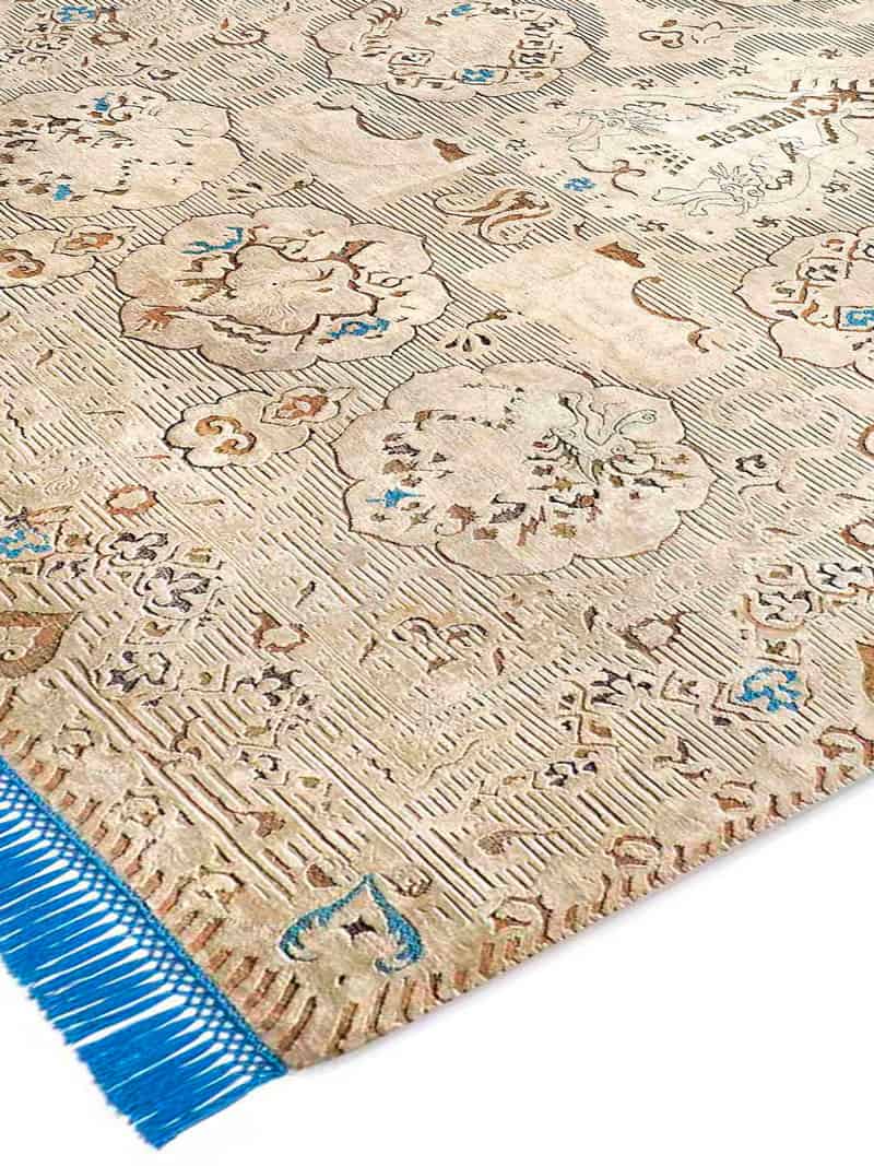 Tappeto Annodato Dragon Blu/Beige | Misura: 274 × 365 cm