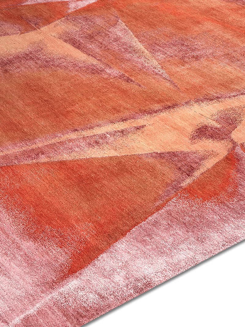 Tappeto Annodato Ruggine Intenso