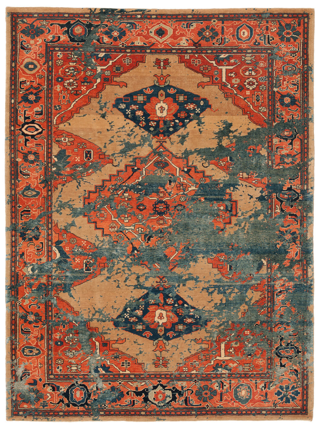 Tappeto Serapi Kingsbury Sky Blu Scuro Seta | Misura: 300 × 400 cm