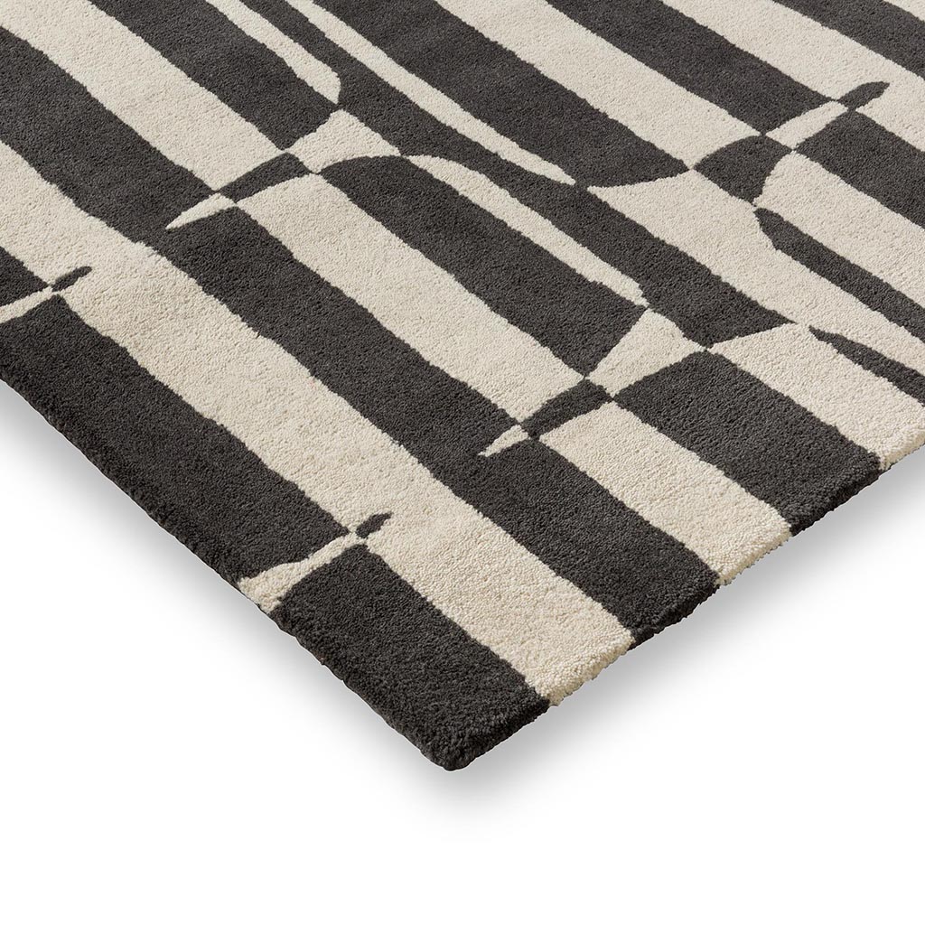 Tappeto Blocco Rigato Carbone
