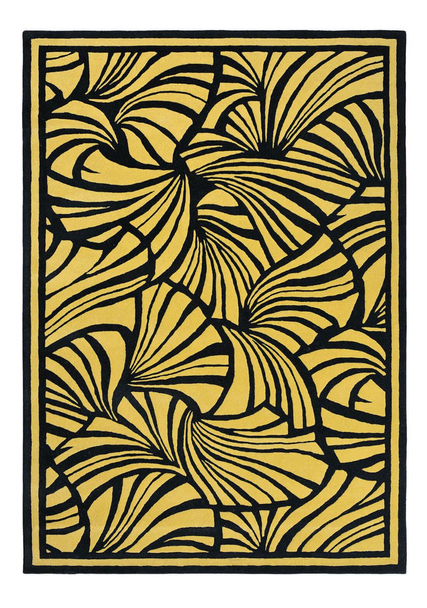 Tappeto Ventagli Giapponesi Oro | Misura: 170 × 240 cm