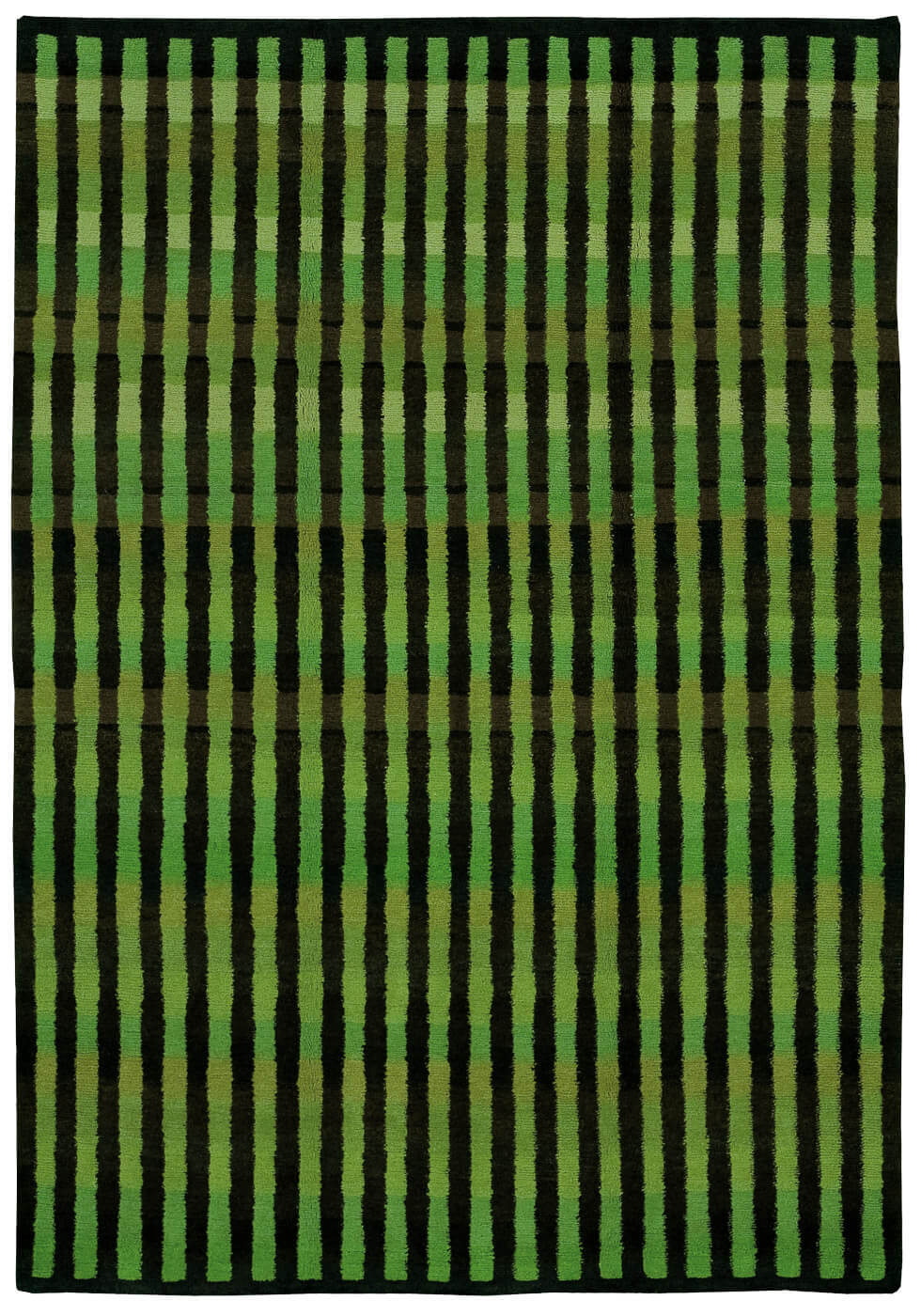 Tappeto Gamba Vertical Stripes Nero Verde