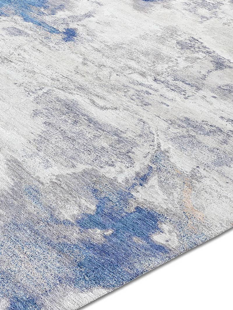 Tappeto Annodato Blu/Sabbia | Misura: 365 × 457 cm