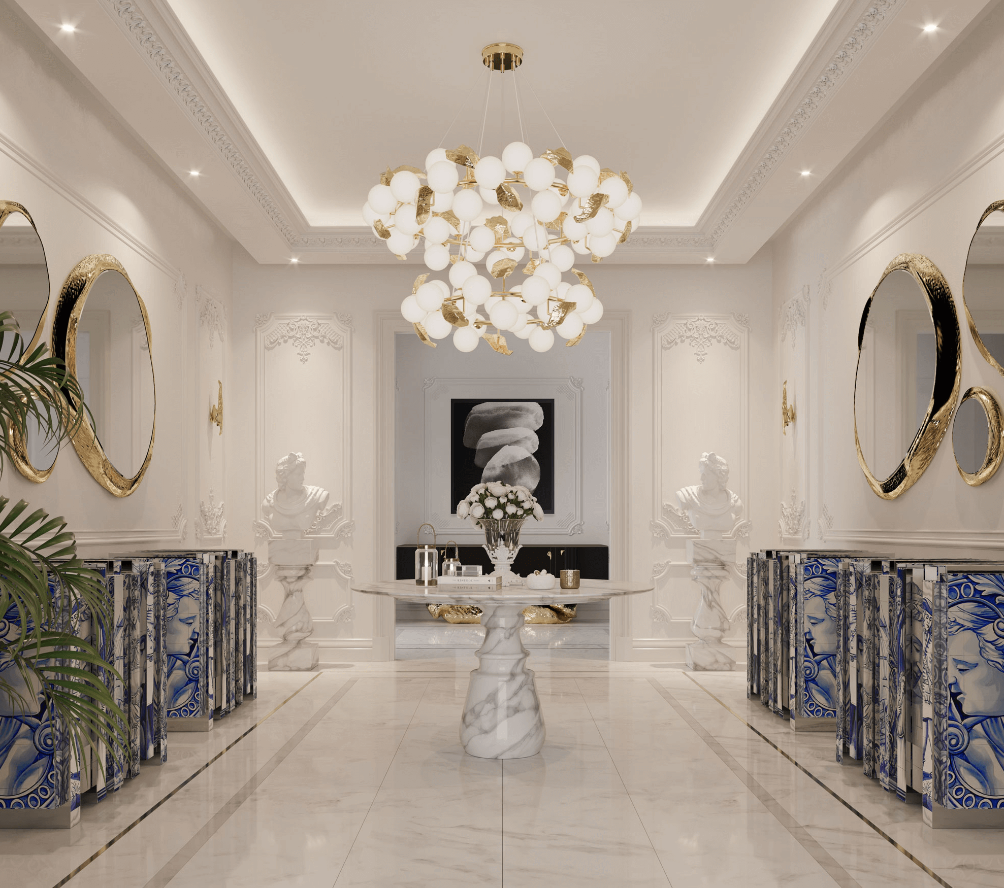 Tavolo Rotondo in Marmo Estremoz Obsidian Tavolo Rotondo in Marmo Estremoz Obsidian