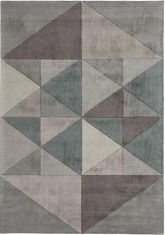 Tappeto Triangoli Multicolore Tuftato a Mano