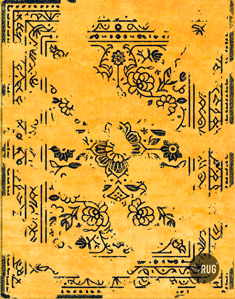 Tappeto Agra Nero/Oro