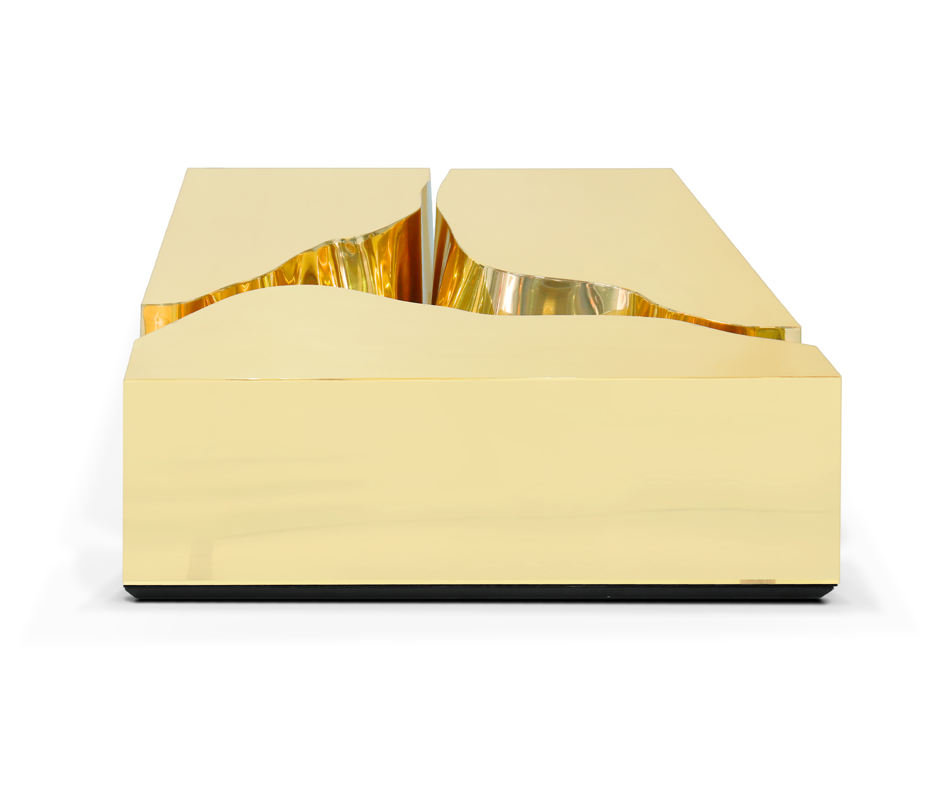 Tavolino da Caffè in Foglia Oro Fissure