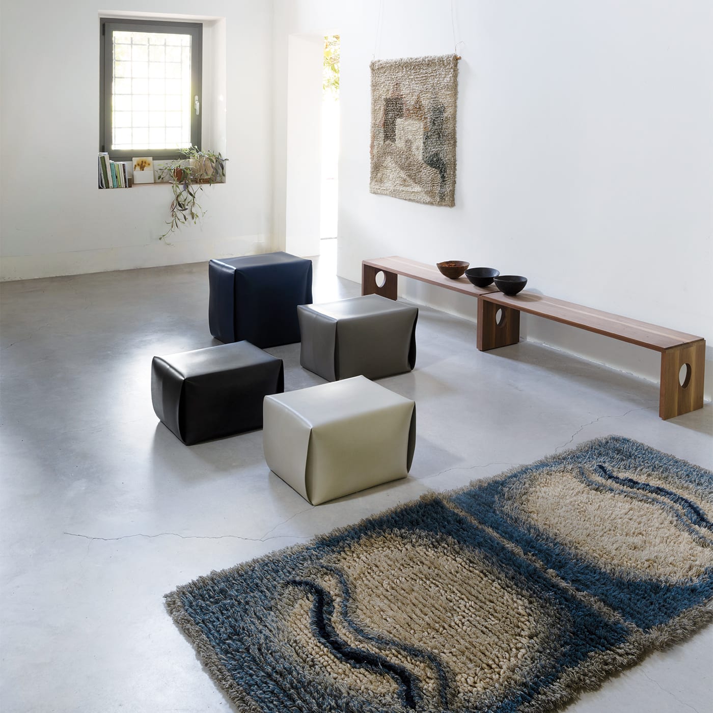 Pouf in Pelle Bao | Seduta: Pelle Pouf in Pelle Bao | Seduta: Pelle