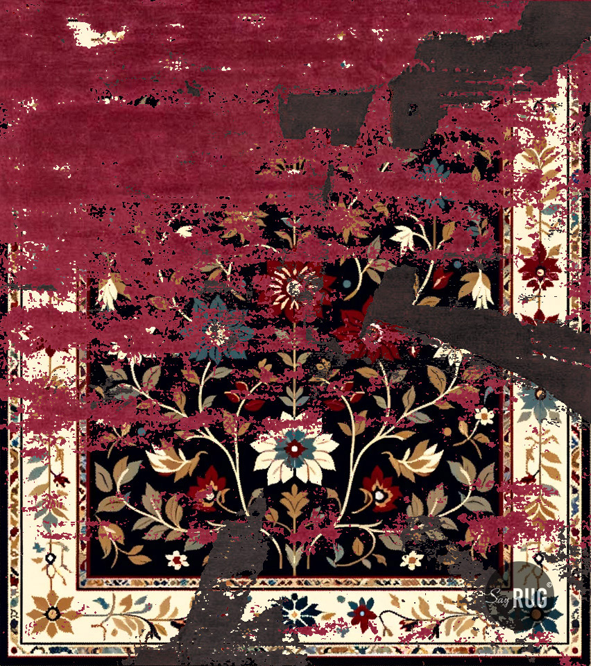 Tappeto Chennai Bordeaux/Nero