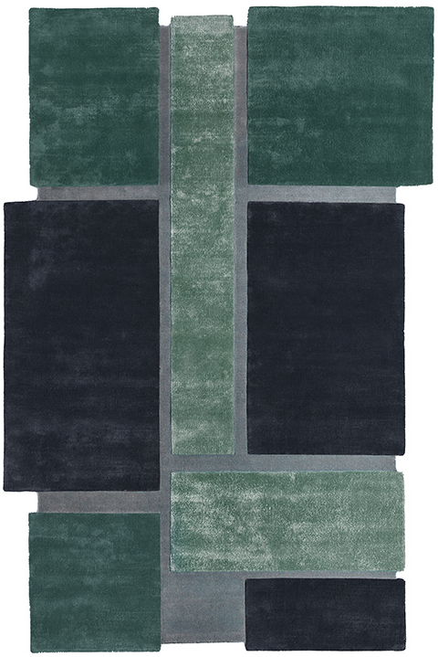 Tappeto Art Deco Verde/Blu Tappeto Art Deco Verde/Blu