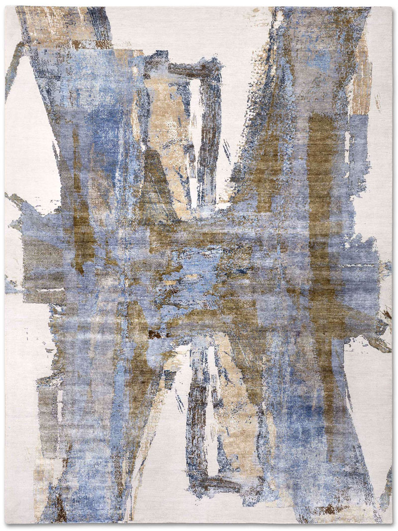 Tappeto Tessuto Grigio/Ruggine