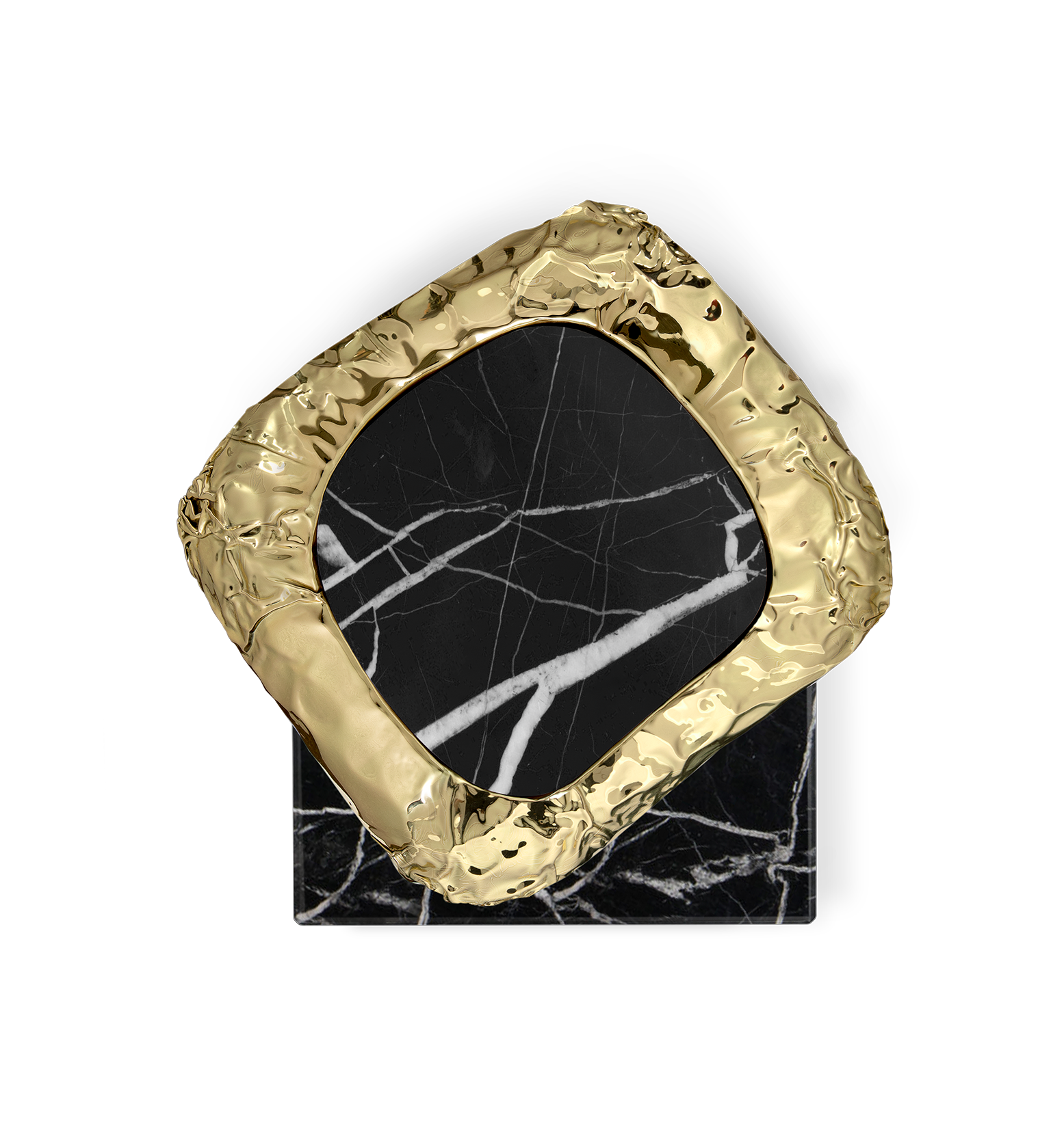 Tavolino Laterale in Marmo Nero Marquina Megalith Tavolino Laterale in Marmo Nero Marquina Megalith