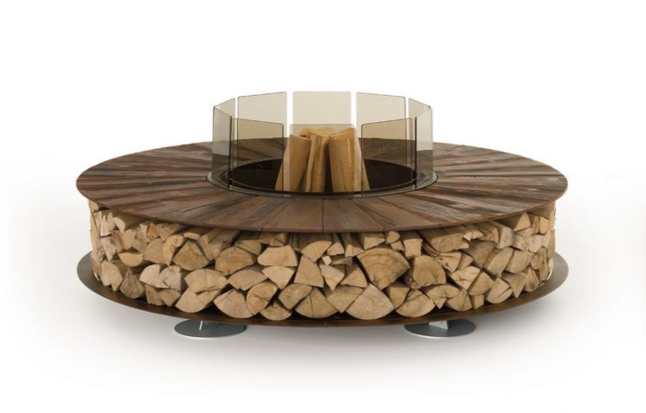 Braciere Zero Texture | Finitura: Ferro Corten | Dimensioni: Ø 150 cm