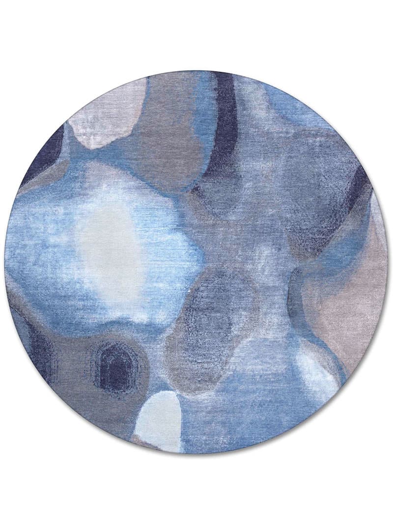 Tappeto Rotondo Blu Grigio Lusso Tappeto Rotondo Blu Grigio Lusso