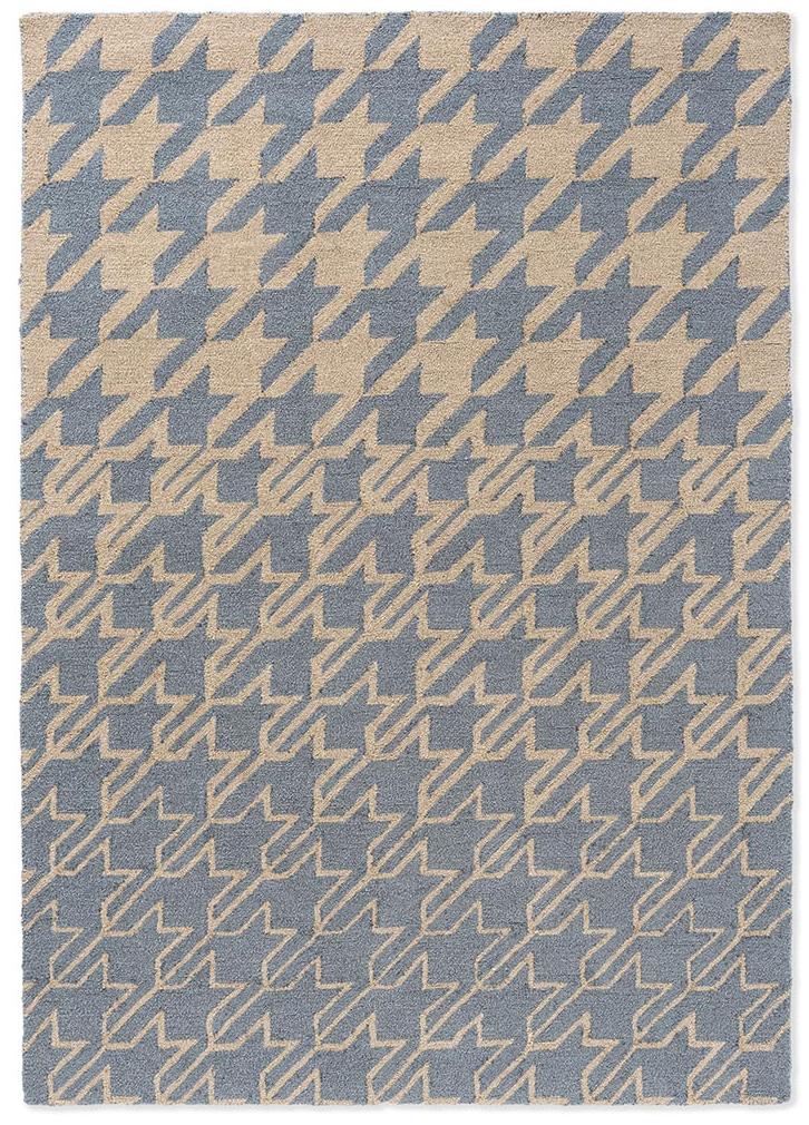 Tappeto TB Houndstooth Blu Acqua Per Esterni