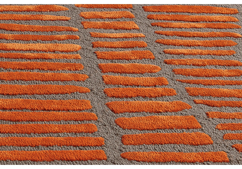 Tappeto Enia Lana/Viscosa Arancio/Grigio
