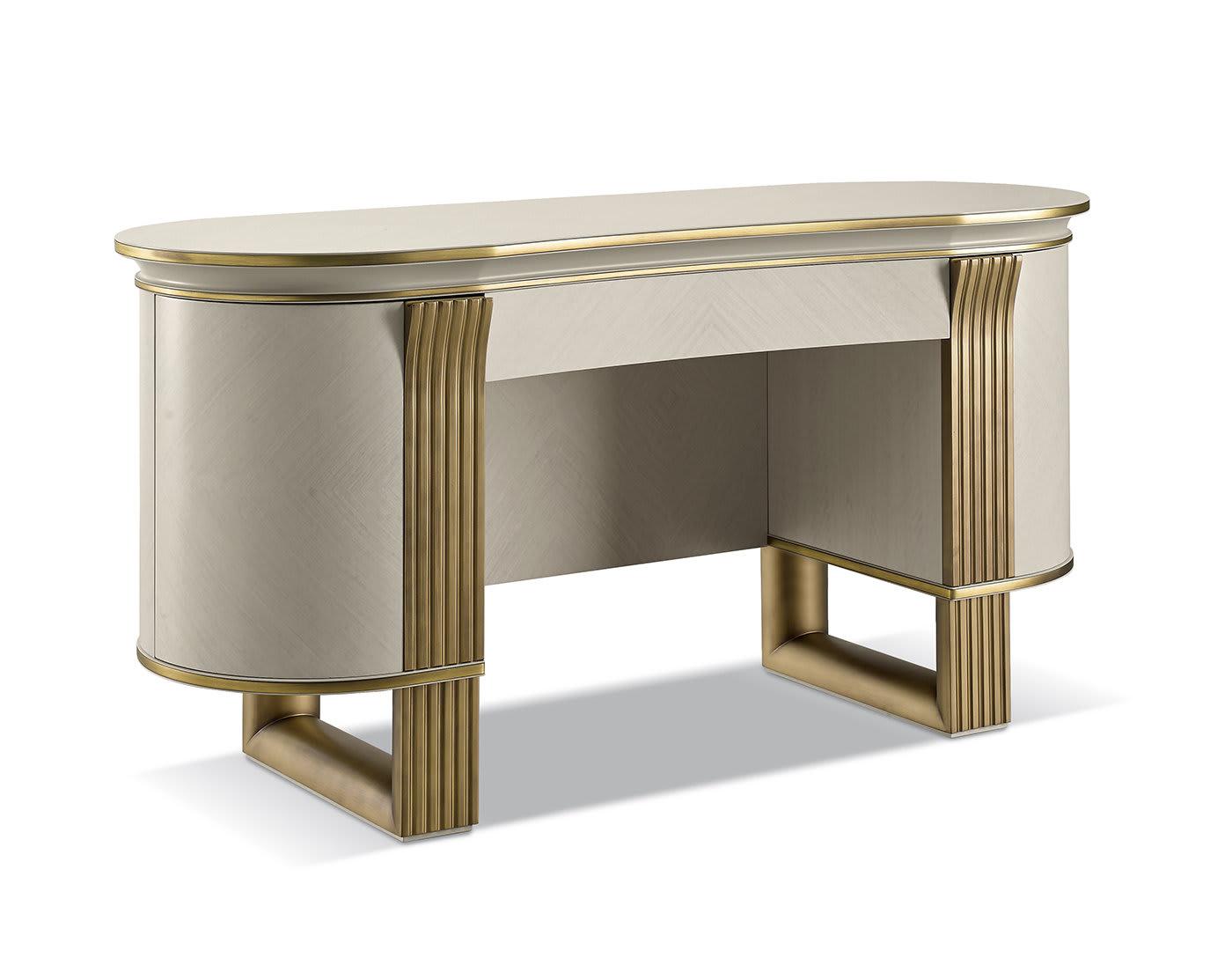 Tavolo da Toeletta Bianco / Oro Oliver | Configurazione: Con specchio Tavolo da Toeletta Bianco / Oro Oliver | Configurazione: Con specchio