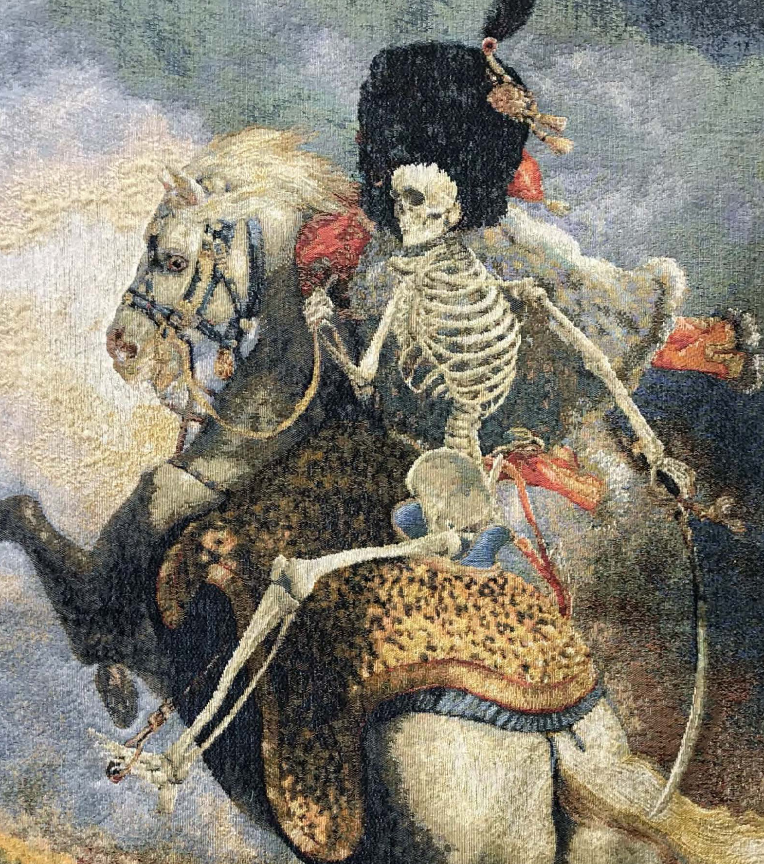 Arazzo Cavaliere Scheletro | Misura: 110 × 150 cm
