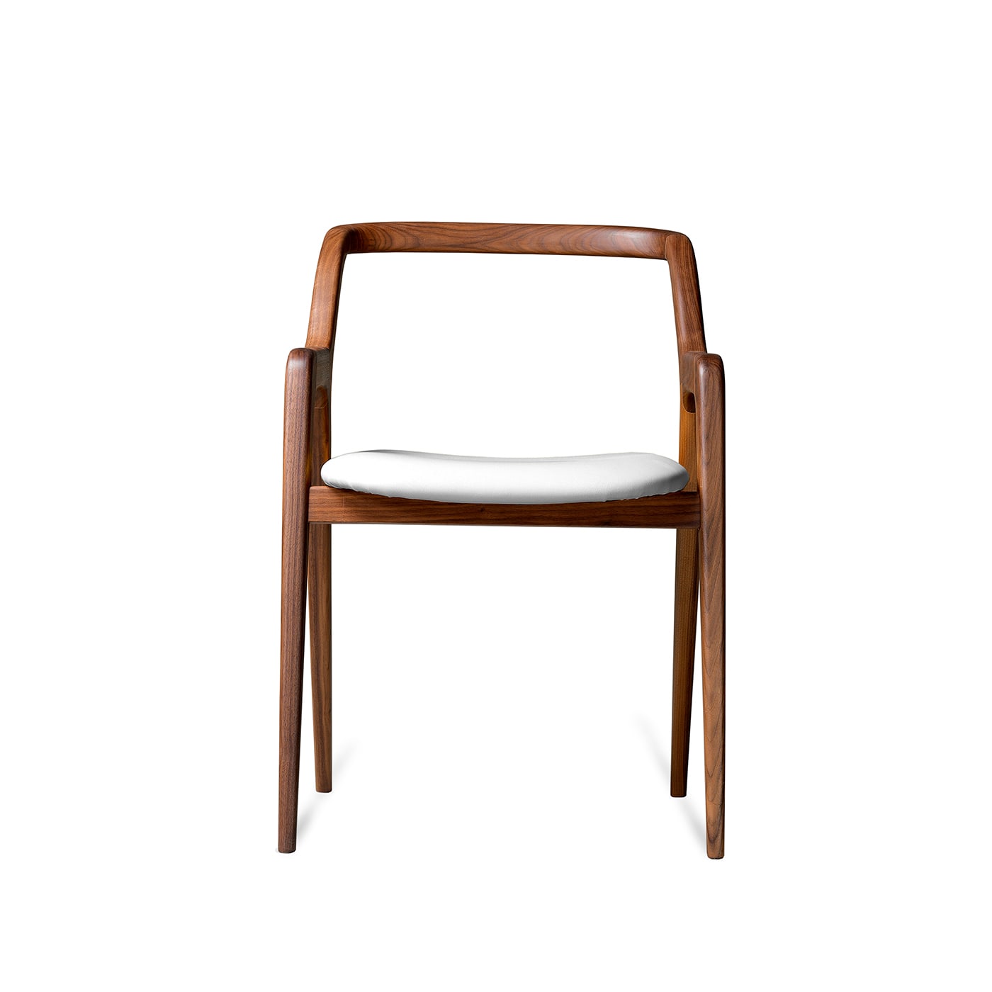 Sedia In Breve Noce Naturale | Rivestimento: Leather PANDORA 602