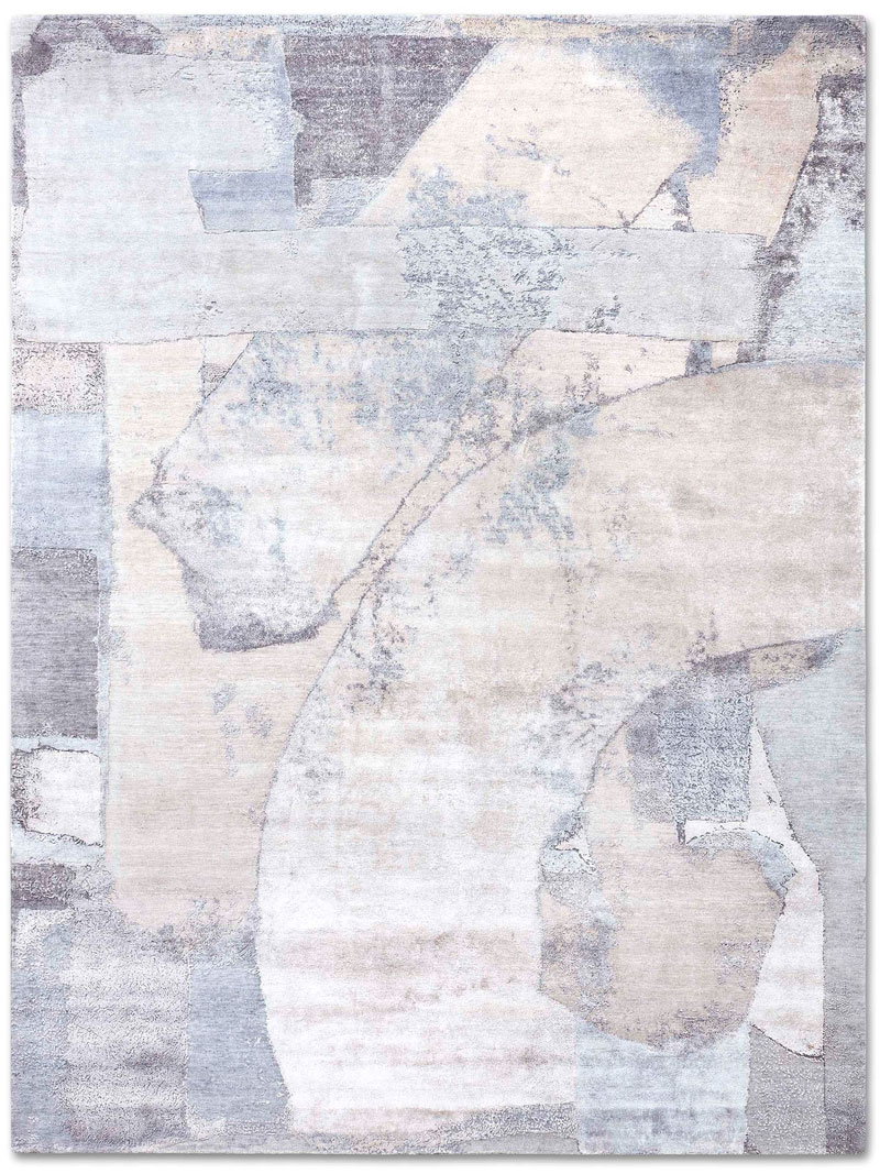 Tappeto Tessuto Neve Argento