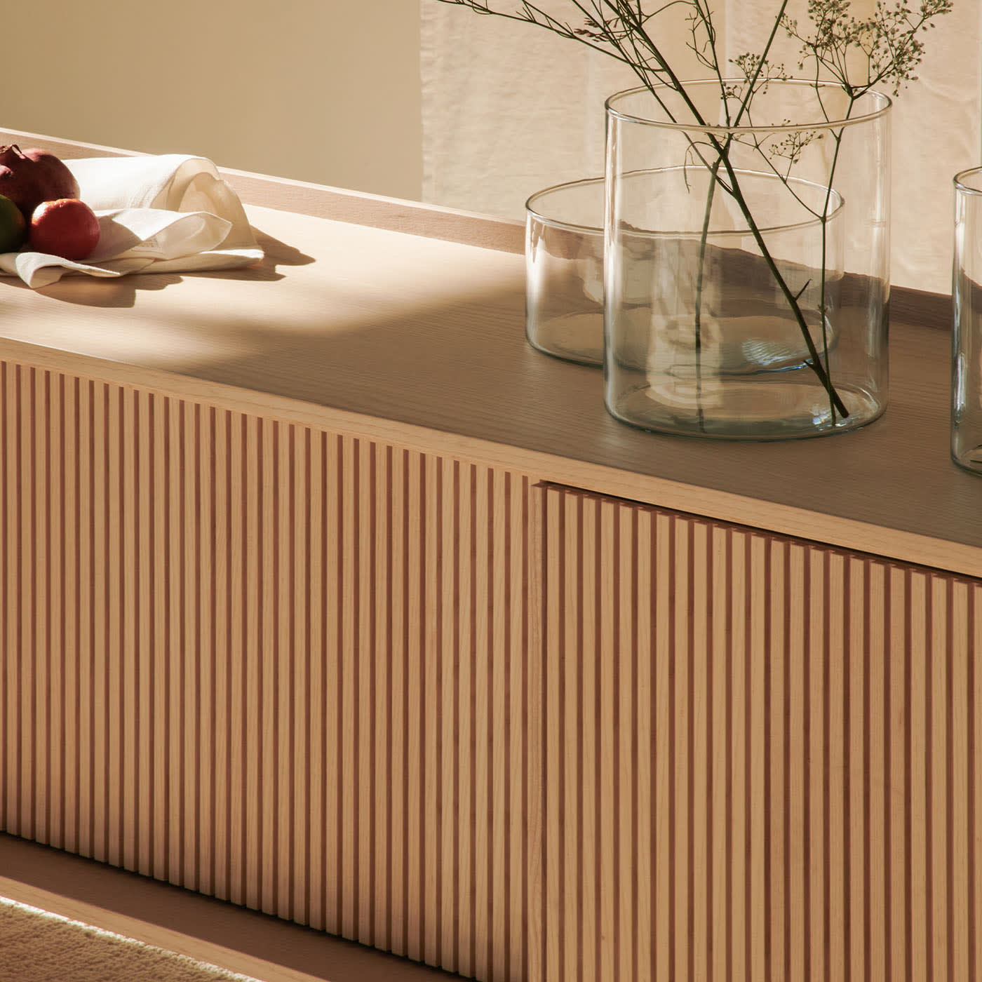 Credenza Bassa 2 Ante Naturale Sipario