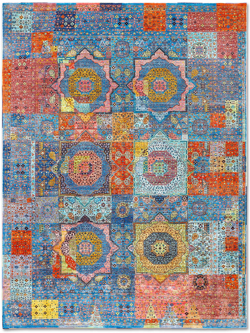 Tappeto Annodato Cosmic Blu