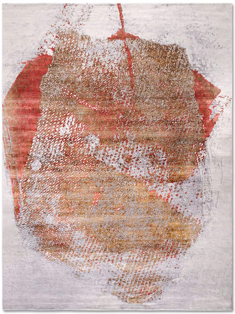 Tappeto Annodato Oro/Corallo | Misura: 365 × 457 cm