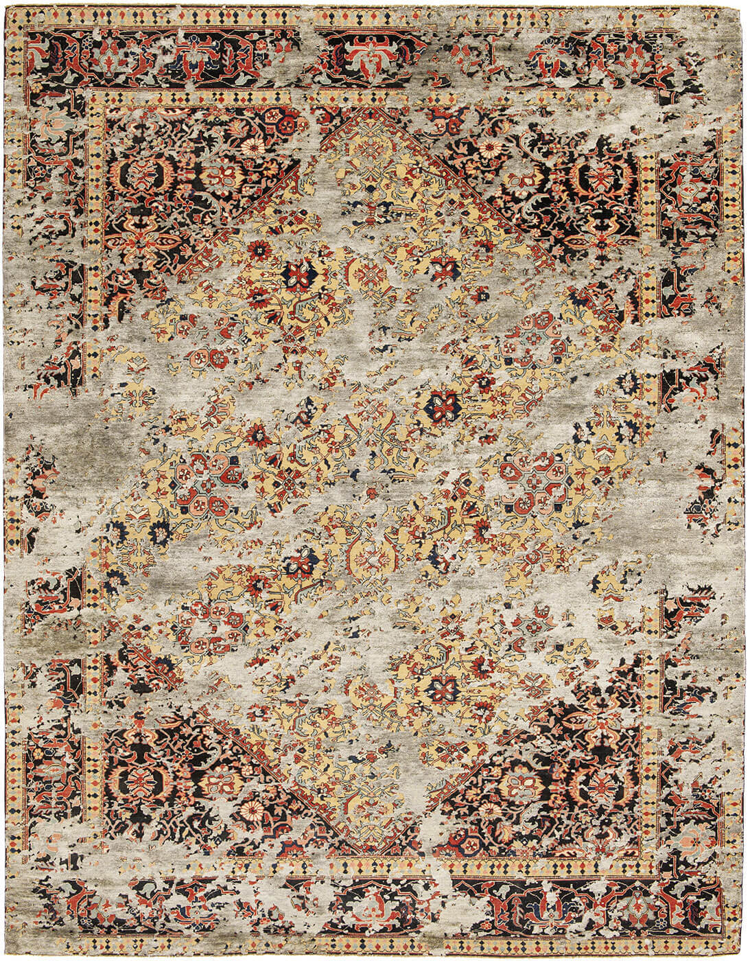 Tappeto Serapi Queensbury Double Sky Giallo D 047 Seta