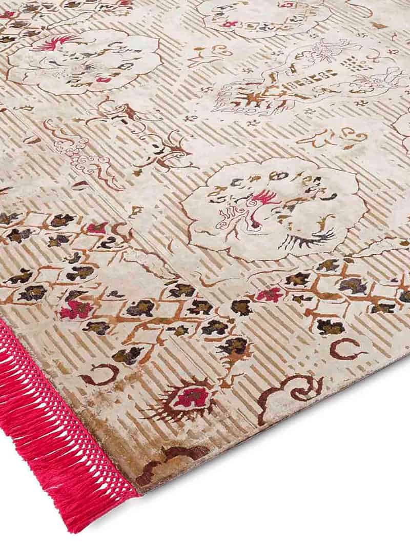 Tappeto Annodato Dragon Rosa/Beige | Misura: 250 × 300 cm