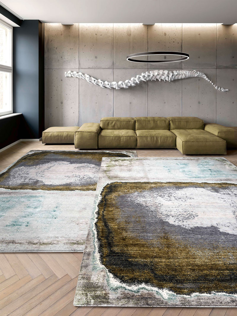 Tappeto Tessuto Verde/Ruggine | Misura: 140 × 210 cm