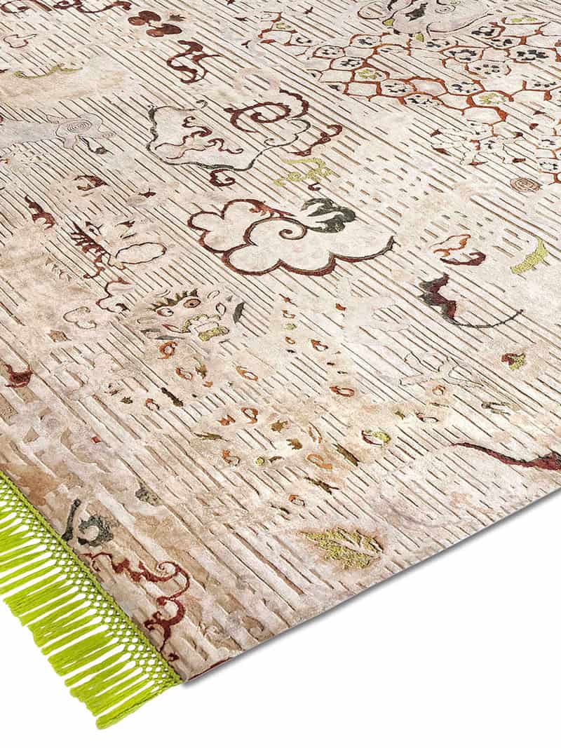 Tappeto Annodato Dragon Verde/Beige | Misura: 170 × 240 cm