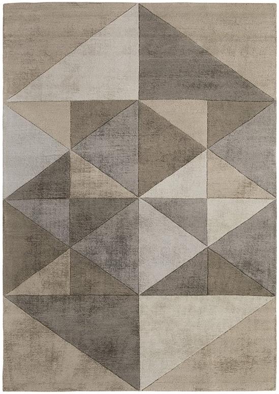 Tappeto Triangoli Beige Tuftato a Mano Tappeto Triangoli Beige Tuftato a Mano