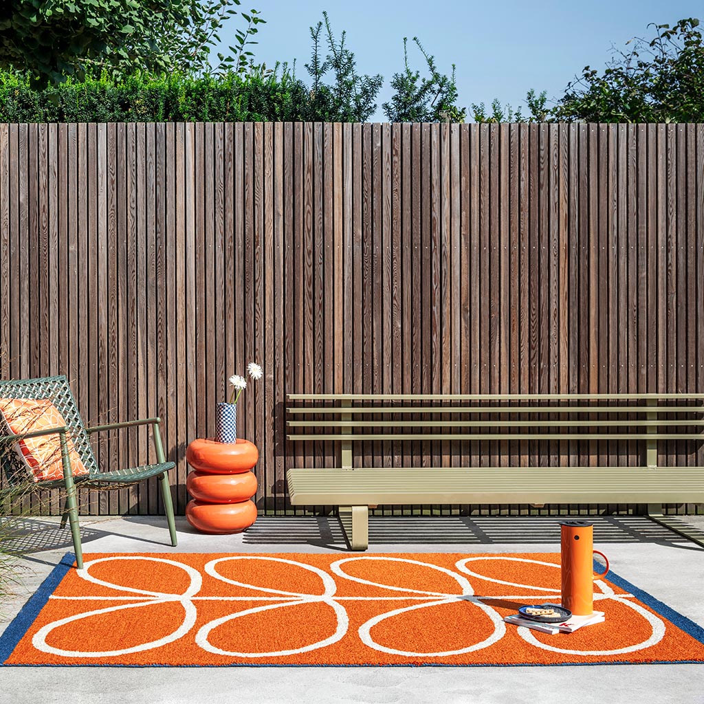 Tappeto Stelo Lineare Arancione Esterno | Misura: 140 × 200 cm