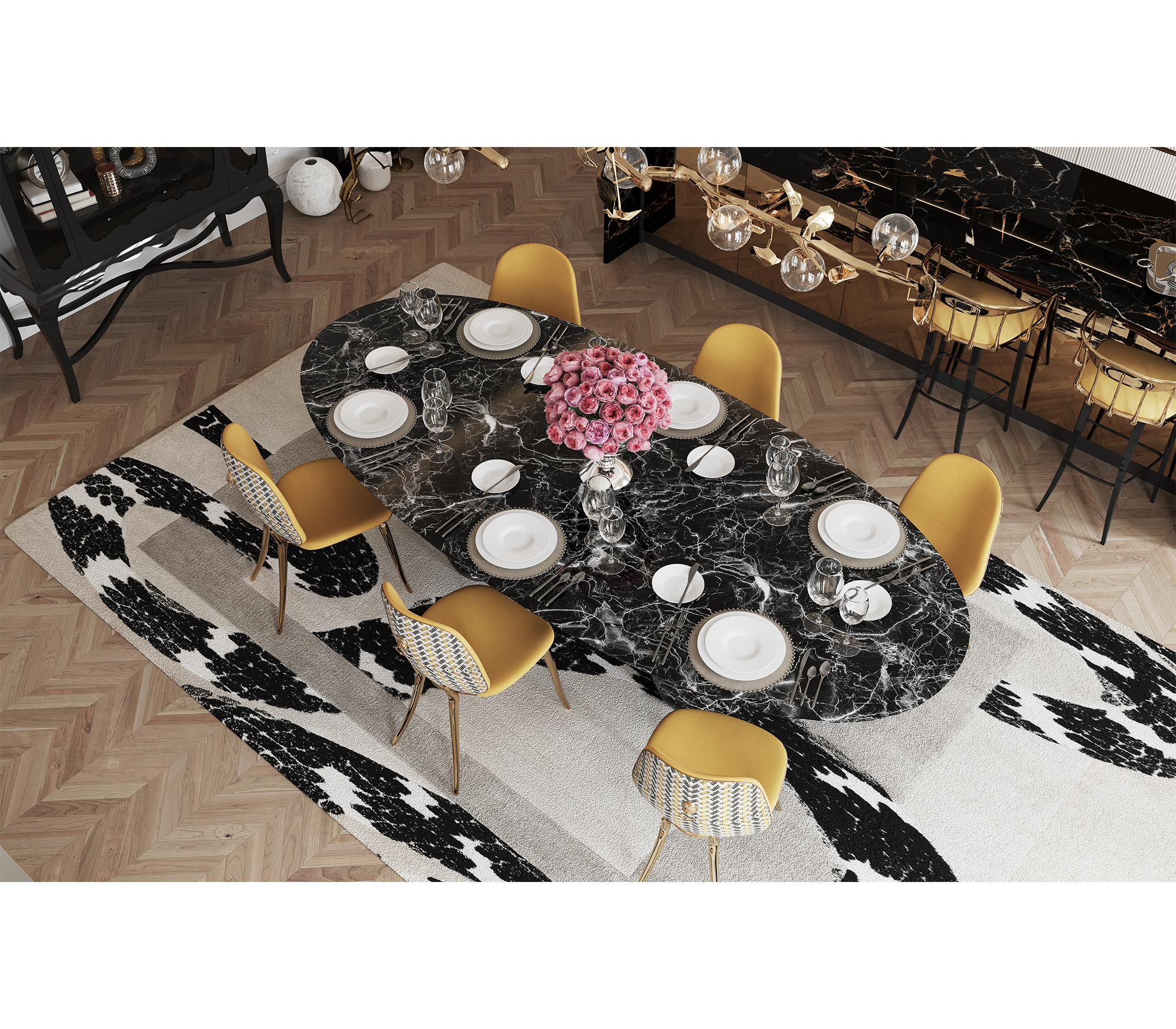 Tavolo Ovale XL in Marmo Nero Marquina Obsidian Tavolo Ovale XL in Marmo Nero Marquina Obsidian