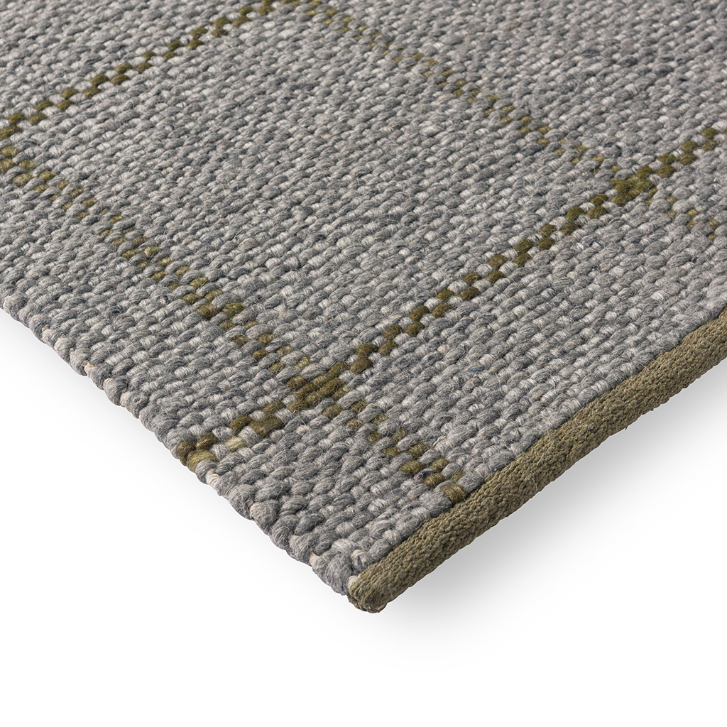 Tappeto Artigianato Materia Scacchi Ardesia/Oliva | Misura: 140 × 200 cm