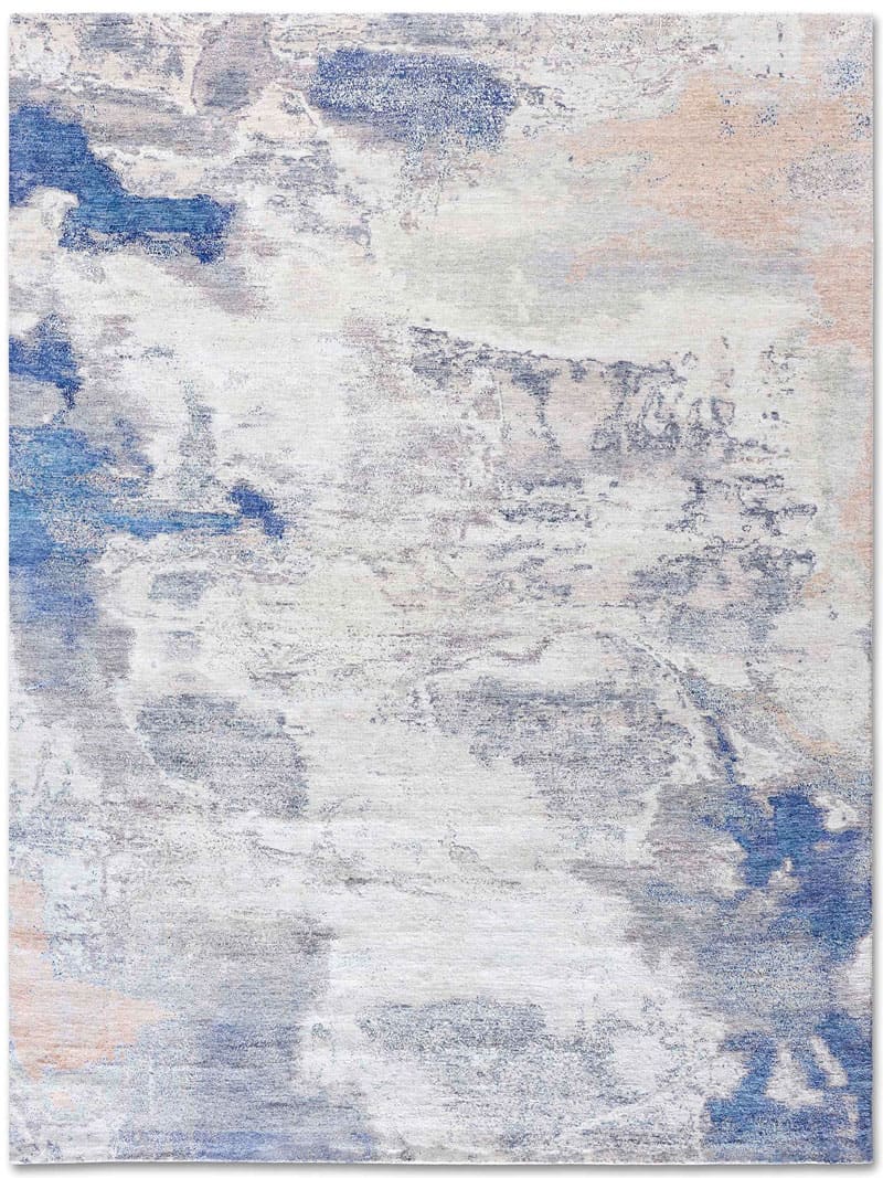 Tappeto Annodato Blu/Sabbia | Misura: 365 × 457 cm