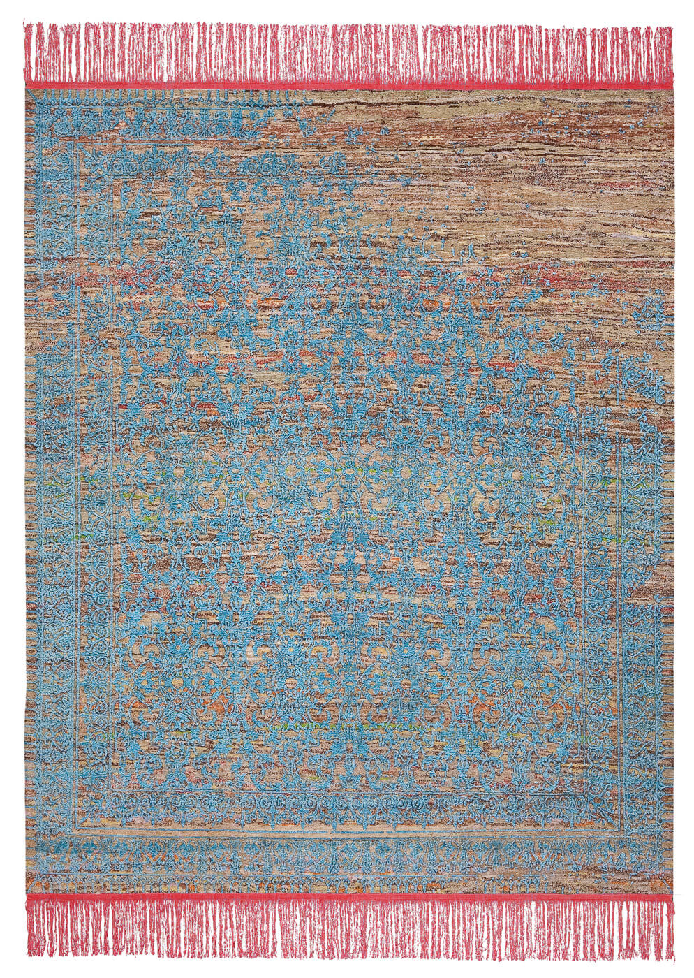Tappeto Ferrara Radi Rocked Rosa Blu | Misura: 500 × 600 cm