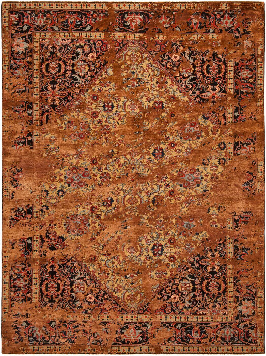 Tappeto Serapi Queensbury Double Sky Giallo A 041 Seta
