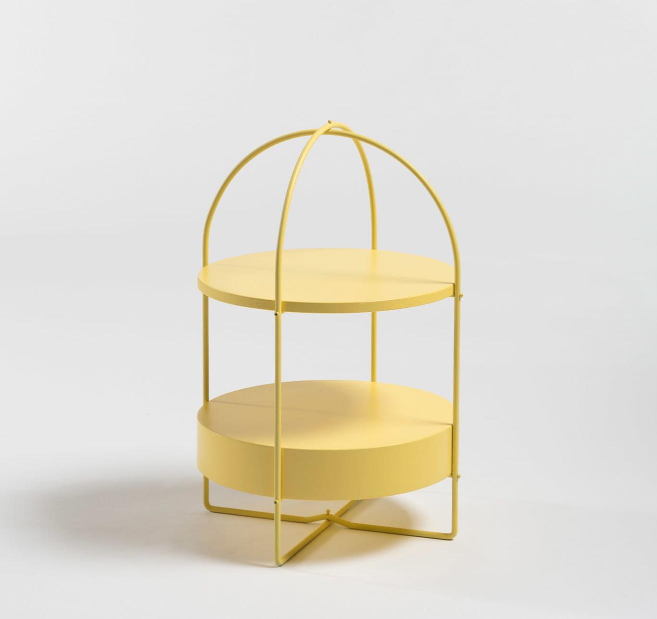 Tavolino Laterale Giallo Contemporaneo