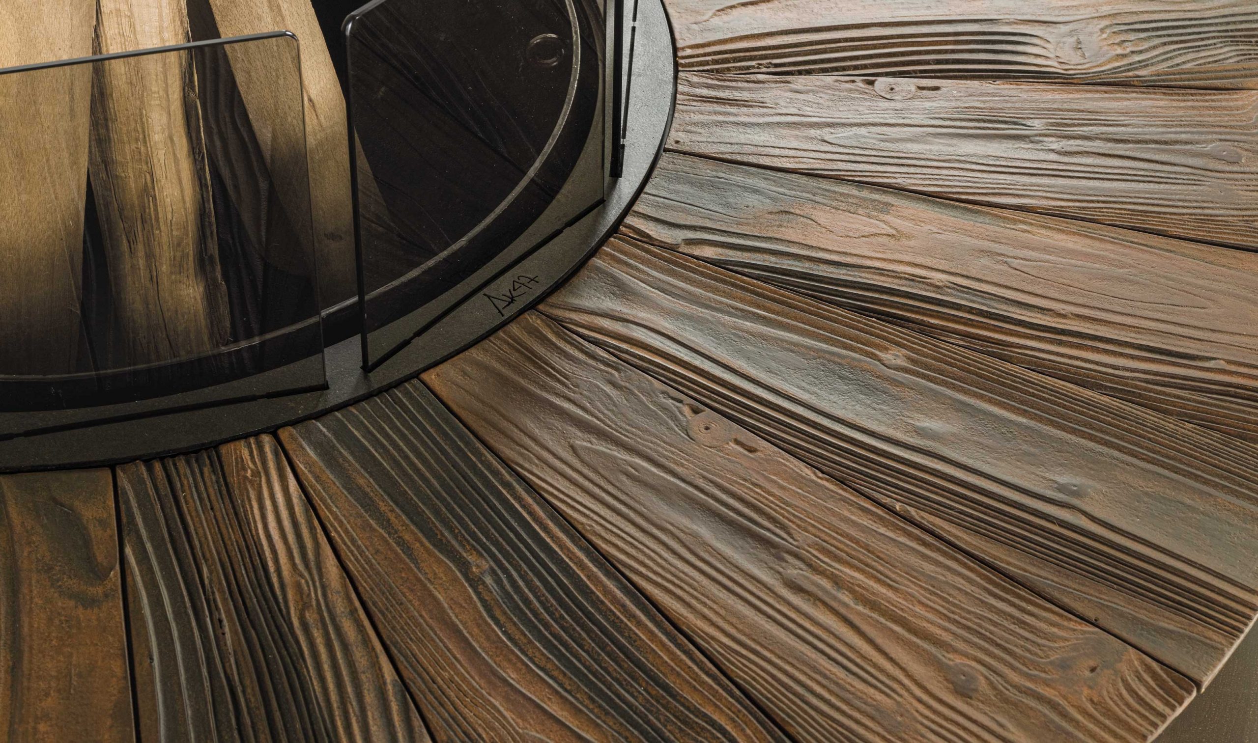 Braciere Zero Texture | Finitura: Ferro Corten | Dimensioni: Ø 150 cm