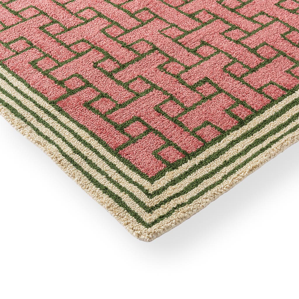 Tappeto TB T Monogram Rosa Polvere Per Esterni | Misura: 200 × 280 cm