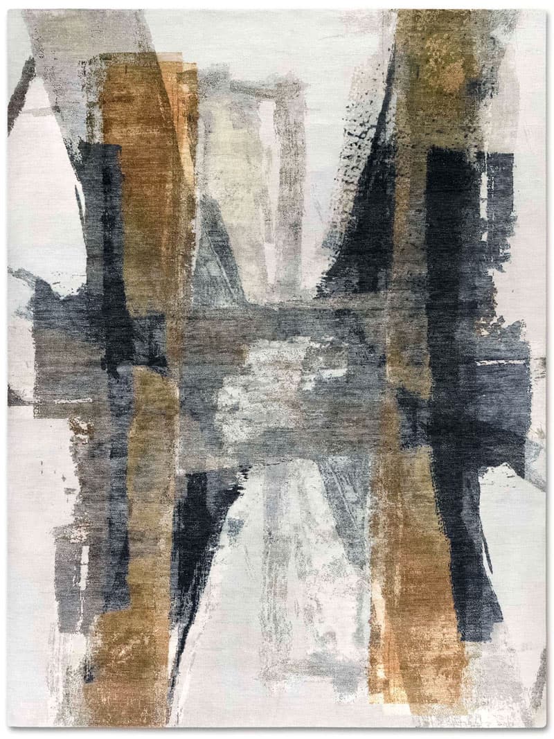 Tappeto Tessuto Verde/Ruggine