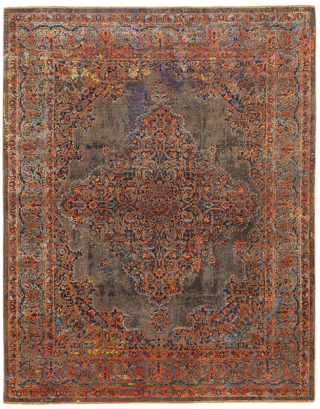 Tappeto Tabriz Artwork 8 Marrone Arancio Seta | Misura: 250 × 300 cm
