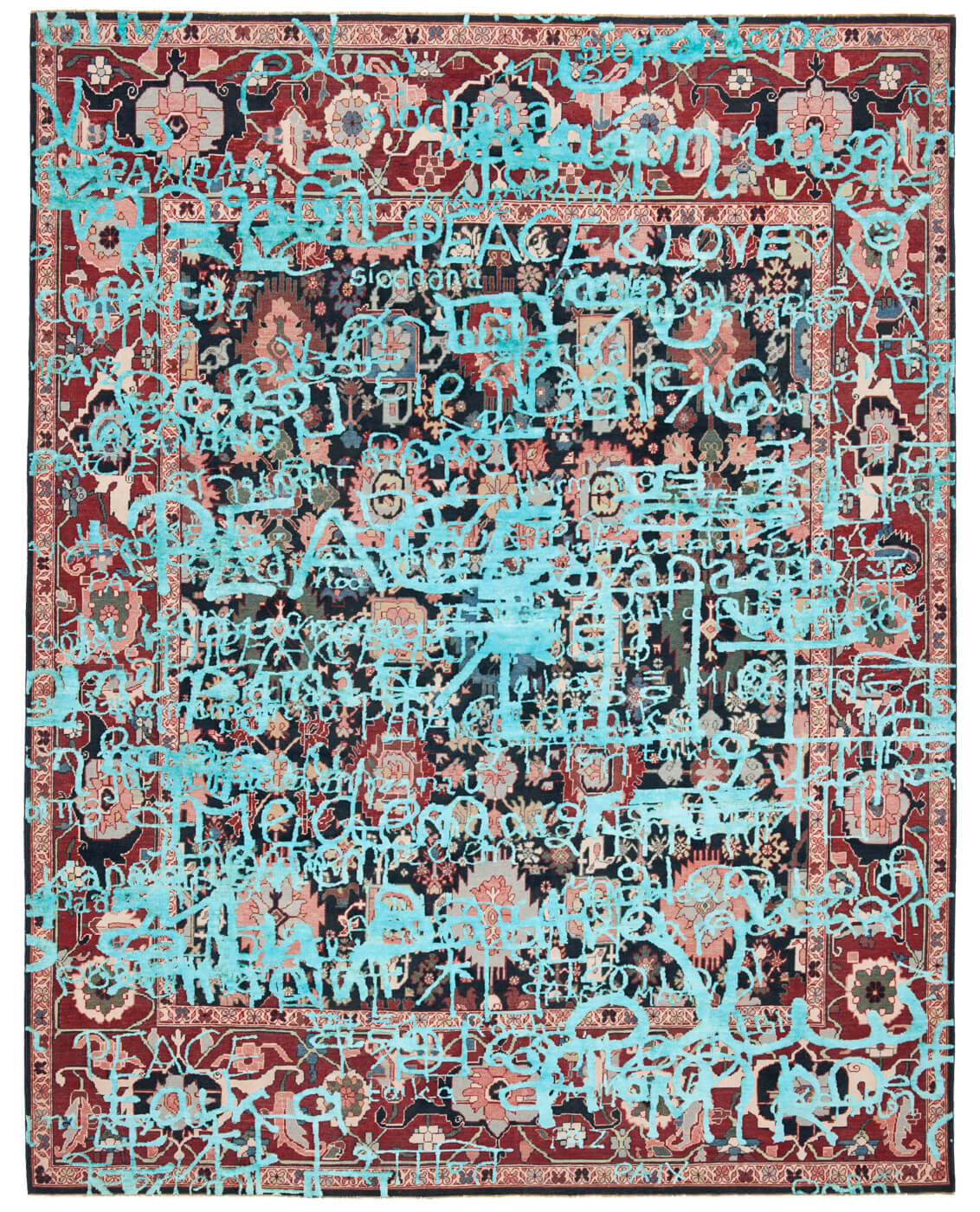 Tappeto Bidjar Waterloo Peace Nero Phirozzi Seta