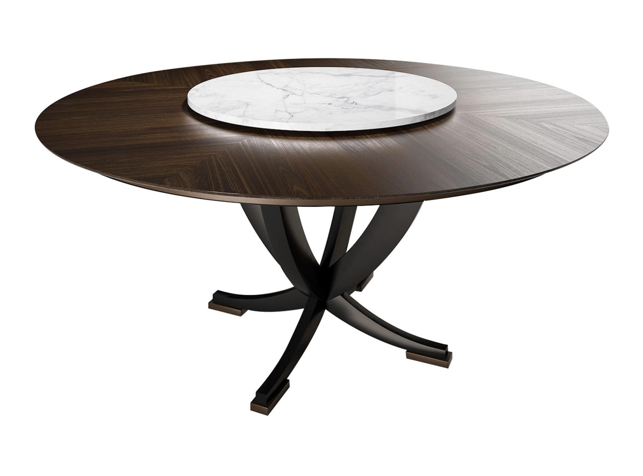 Tavolo Rotondo in Legno e Marmo | Configurazione: Con vassoio girevole | Dimensioni: Ø 160 cm Tavolo Rotondo in Legno e Marmo | Configurazione: Con vassoio girevole | Dimensioni: Ø 160 cm