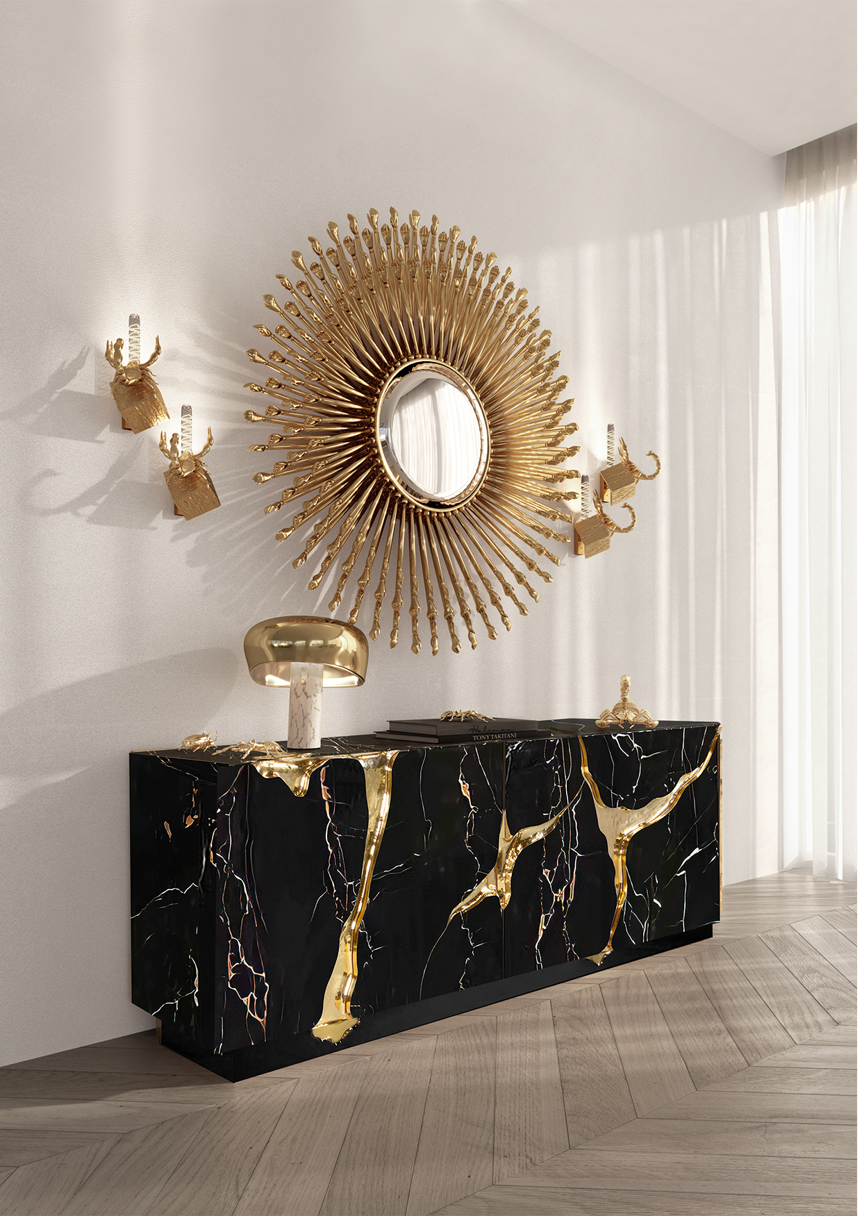 Credenza Opulenta Nero & Oro Credenza Opulenta Nero & Oro