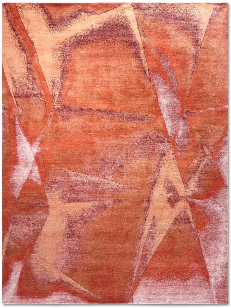 Tappeto Annodato Ruggine Intenso