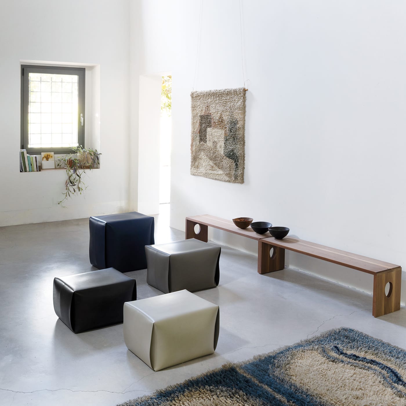 Pouf in Pelle Bao | Seduta: Pelle Pouf in Pelle Bao | Seduta: Pelle