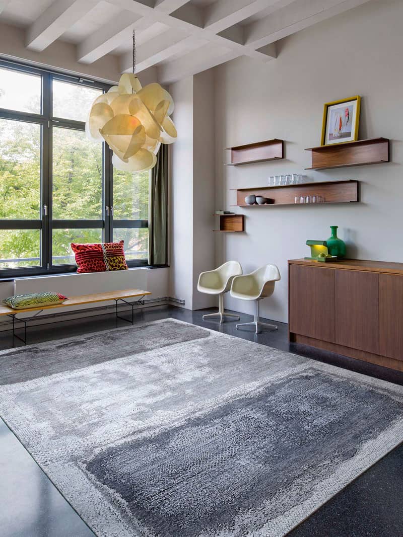 Tappeto Tessuto Grigio/Bianco/Argento | Misura: 300 × 400 cm