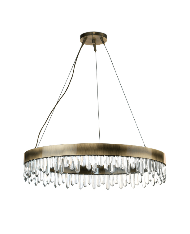 Lampada a Sospensione Fluida in Ottone